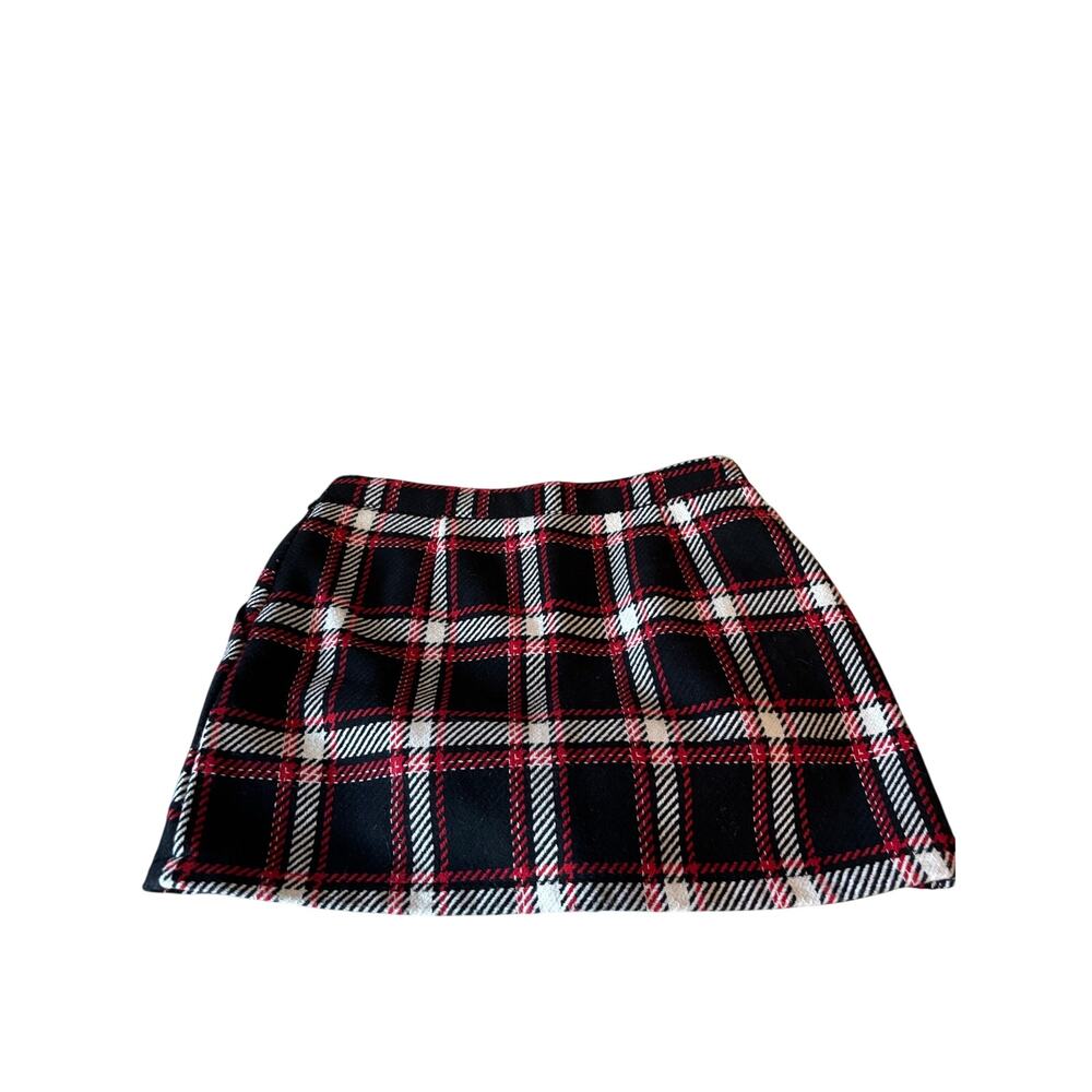 Forever 21 Red & Black Plaid Tweed Mini Skirt Size M